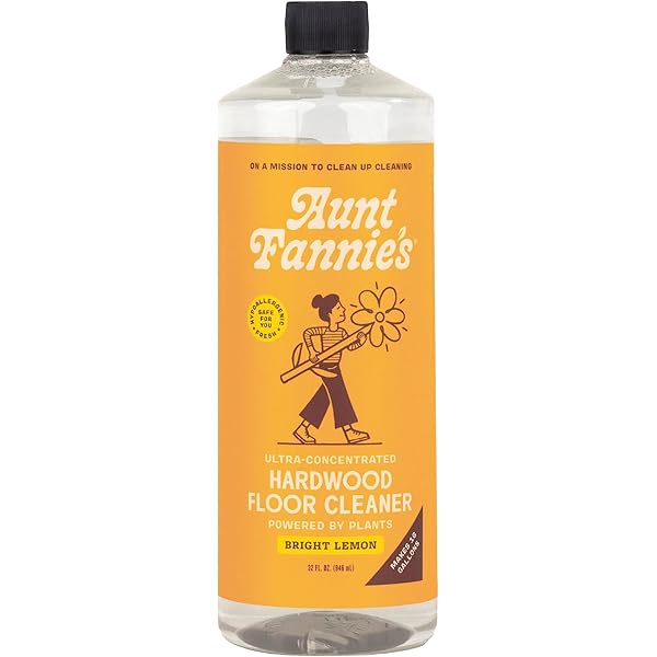 Aunt Fannie's Ultra Concentrated Hardwood Floor Cleaner, Vinegar-Free Plant Based Hardwood Floor Cleaner for Mopping, Bright Lemon Scent, 32 oz. (Pack of 1)