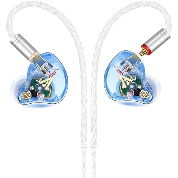 Vibes 202 Wired Earbuds - HiFi in Ear Monitor Headphones – Professional Noise Isolating Ear Buds - Clear Sound, Deep Bass & Comfort-Fit IEM Earphones - MMCX to 3.5mm, Silver Plated Cord, Carrying Case