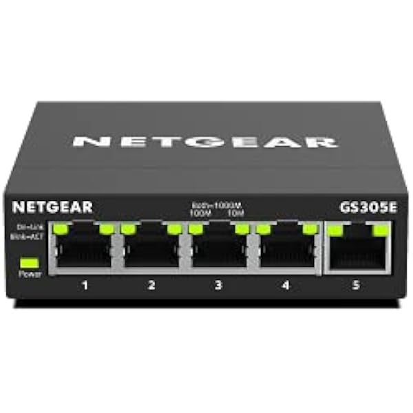 NETGEAR 5-Port Gigabit Ethernet Easy Smart Managed Essentials Switch - Desktop or Wall Mount, Home Network Hub, Office Ethernet Splitter
