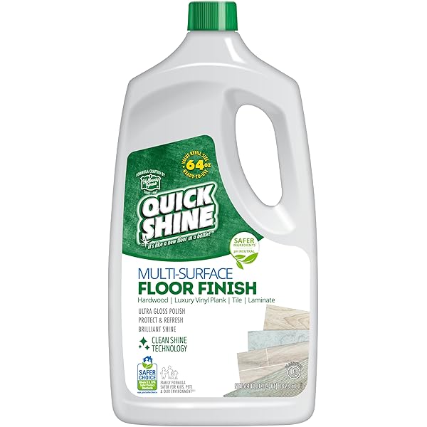 Quick Shine Multi Surface Floor Finish 64oz | Cleaner & Polish to use on Hardwood, Laminate, Luxury Vinyl Plank LVT, Tile & Stone | Safer Choice w/Clean Shine Technology | Shine-Protect-Refresh
