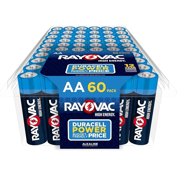 Rayovac AA Batteries, Double A Battery Alkaline, 60 Count