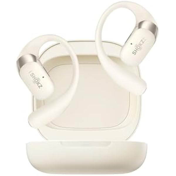 SHOKZ OpenFit 2 Open-Ear Headphones,True Wireless Bluetooth Earphones with Microphone,Earhook Earbuds with 48 Hours of Playtime,Fast Charging,IP55 Water-Resistant,with Carrying Bag,Beige,Bluetooth5.4