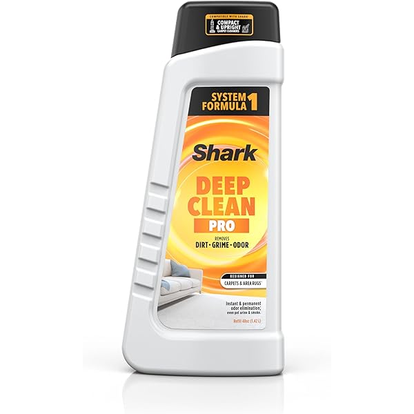Shark CarpetXpert Deep Clean Pro Formula for All Shark Upright & Portable Carpet Cleaners, Formulated for all Carpets, Upholstery & Area Rugs, Eliminates Tough Pet Messes and Odors, 48oz, EXCM48