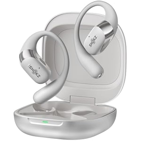 SHOKZ New OpenFit 2+ Open-Ear Headphones, Dolby Audio Enabled, Comfortable Earbuds with Soft Ear Hooks, 48H Playtime, IP55 Water-Resistant, USB-C Fast Charging, Wireless Charging, Carrying Bag, Grey