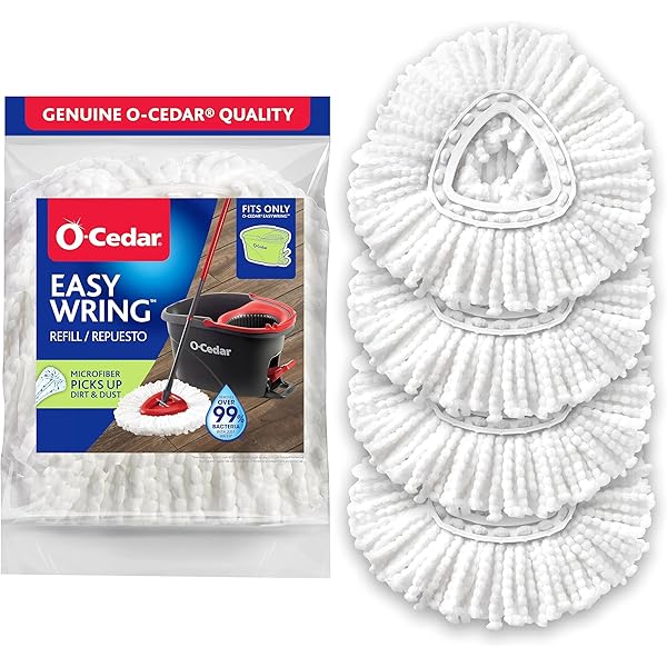 O-Cedar EasyWring Spin Mop Microfiber Refill (Pack of 4)