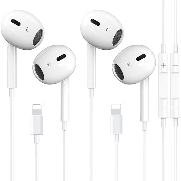 2 Packs-for iPhone Headphones Wired Earbuds/Earphones Nosie Reduction Built-in Microphone & Volume Control Headsets Compatible with iPhone 14/13/12/11/XR/XS/X/8/7/SE/Pro/Pro Max