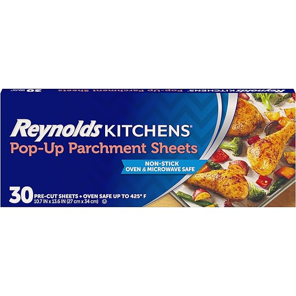 Reynolds Kitchens Pop-Up Parchment Paper Sheets, 10 x 13 Inches, 30 Count