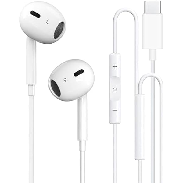 USB C Headphones Wired for iPhone 17/16, Type C Earphones with Microphone & Remote Noise Cancelling Earbuds for iPhone 16/15 Pro Max, iPad, Galaxy S23/S22/S21/S20/Ultra Note 10/20, Pixel 7/6/5/4