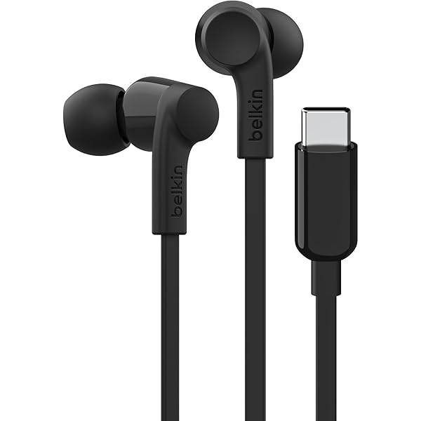 Belkin SoundForm Wired Earbuds with USB-C Connector, in-Ear Earphones w/Microphone - USB-C Headphones for iPhone 17, iPhone 16, iPad mini, Galaxy S25, Google Pixel 9, Android, and More - Black