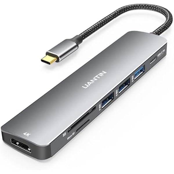 USB C Hub 7 in 1 Multiport Adapter with 4K HDMI Dongle, 100W PD, SD/TF Card Reader, 3 USB-A, USBC Docking Station for MacBook Mac Pro/Air, Dell, HP, ASUS, Acer and Other Type C Laptops