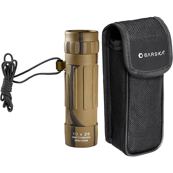 Barska 10x25 Lucid View Monocular – Compact Lightweight 10x Magnification with Fully Coated Optics, BK7 Roof Prism, Slip-Resistant Rubber Armor, Ideal for Travel, Hiking, Bird Watching