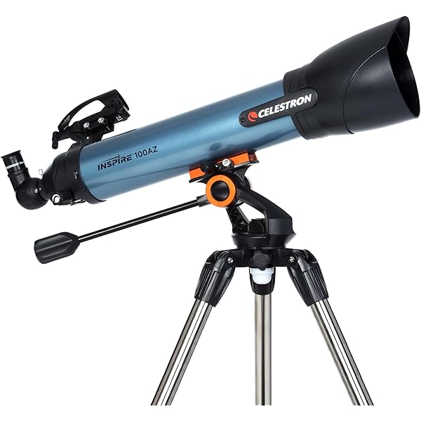 Celestron 22403 Inspire 100AZ Refractor Telescope with Built-in Smartphone Adapter, Blue