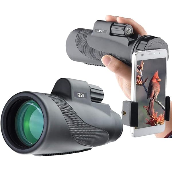 Gosky Titan 12X50 Monocular Telescope with Smartphone Holder - Waterproof Fog-Proof Shockproof Scope BAK-4 Prism FMC for Bird Watching Hunting Camping Traveling Wildlife Scenery