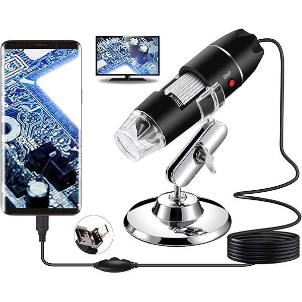 USB Microscope, Digital Handheld 40X-1000X Magnification Endoscope Mini Video Camera with 8 Adjustable LED Lights, Compatible with Windows 7/8/10/11 Mac Linux Android (USB/Micro-USB)