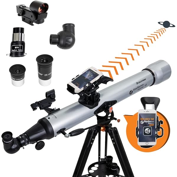 Celestron StarSense Explorer LT 80AZ App-Enabled Telescope – 80mm Refractor with Smartphone Dock & StarSense App – iPhone & Android Compatible – Easy-to-Use for Beginners
