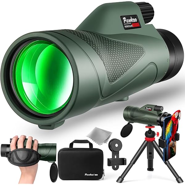 Pankoo 12x60 HD Monocular Telescope for Adults high Powered | Comes with Smartphone Adapter Tripod Hand Strap | Suitable for Bird Watching Sports Hiking Traveling