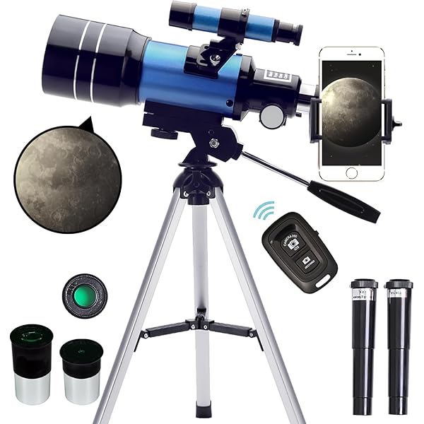 ToyerBee Telescope for Adults & Kids, 70mm Aperture (15X-150X) Portable Refractor Telescopes for Astronomy Beginners, 300mm Professional Travel Telescope with A Smartphone Adapter& Wireless Remote