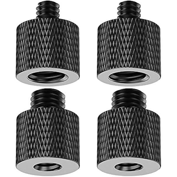 3/8 to 1/4 Camera Screw Adapter Thread 4 Pcs 1/4 Female to 3/8 Male and 3/8 Female to 1/4 Male Camera Tripod Adapter for Camera Monitor Tripod Mic Mount Microphone Stand