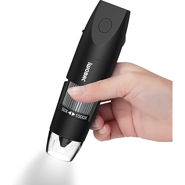 IWOBAC Digital Microscope Wireless Pocket Handheld USB Microscopes, 50x-1000x Zoom Fixed Focus HD Magnifier with LEDs, Inspection Camera Compatible with iPhone, Android Phone, MacBook, Windows PC