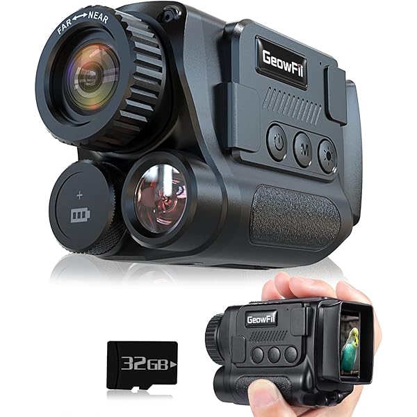 GeowFiiTech Night Vision Monocular, 4K Infrared Digital Night Vision Goggles with 850nm IR, 40M Photo & 4K Video, 984FT Range, 8X Zoom, Rechargeable Battery, 32GB Card for Hunting Camping Adventure