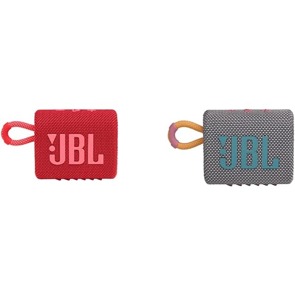 JBL Go 3 Portable Bluetooth Speakers (Red and Gray)