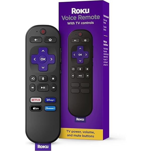 Roku Voice Remote | Replacement TV Remote Control with Voice Control, Simple Setup, & Pre-Set App Shortcuts - Compatible with Roku TV, Players, & Audio Devices