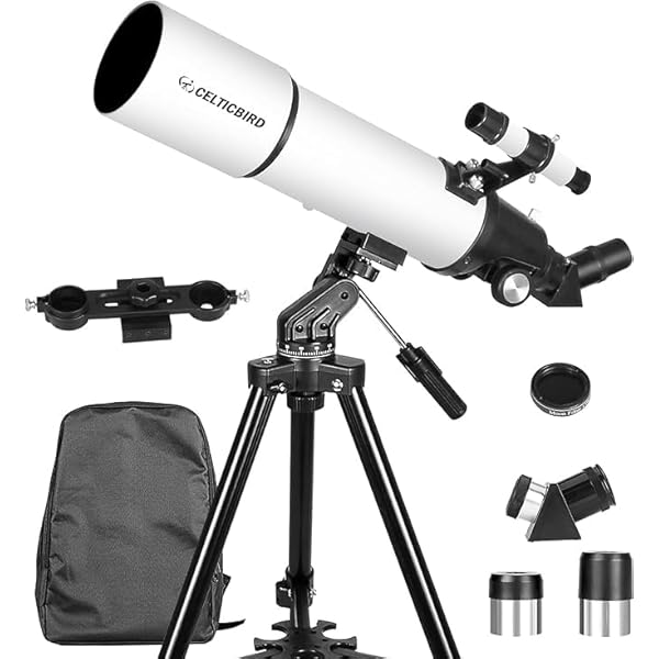 Telescope for Adults Astronomy Beginners, 80x800mm Refractor Telescopes for Adults High Powered with AZ Mount, Carry Bag, Phone Mount