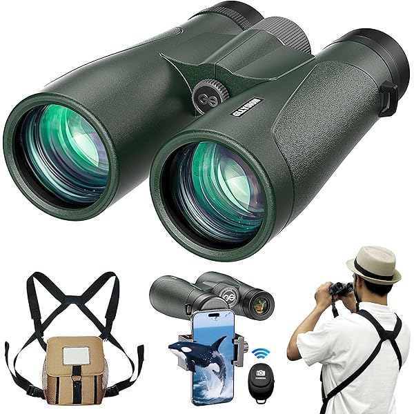 15x54 Binoculars for Adults High Powered with Harness, Phone Adapter and Bluetooth Camera Remote - Super Bright Waterproof Binoculars for Bird Watching Hiking Cruise Travel Stargazing