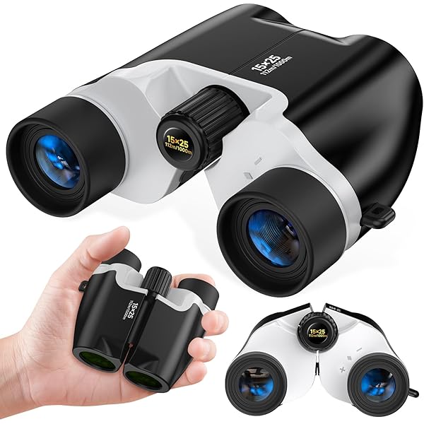 Compact Binoculars for Adults and Kids, Large View Waterproof Small Binoculars with Low Light Vision BAK4 Prism FMC Lens for Cruise Ship Bird Watching Travel Sightseeing Concert Hunting (White)