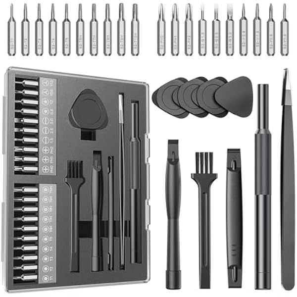 AXTH 29in1 Precision Screwdriver Set, [Bearing Steel] Small Repair Kit, PC Accessories, PS5 Cleaning Kit, Tool Sets for Men, Fit MacBook, Computer, Laptop, Watch, PS4, Xbox, Eyeglass, Console More