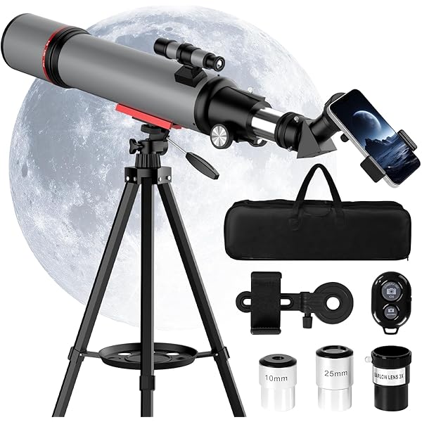 Telescope for Adults High Powered - 90mm Aperture 600mm Refractor Telescope for Kids & Beginners - Portable Astronomy Telescopes Profesional with Phone Adapter Tripod Carry Bag