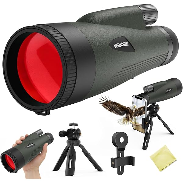 15X65 Monocular Telescope for Adults High Powered – BAK4 Prism, FMC Lens, 65mm Objective, HD Monocular Telescope with Smartphone Adapter & Tripod for Bird Watching, Wildlife Viewing & Photography