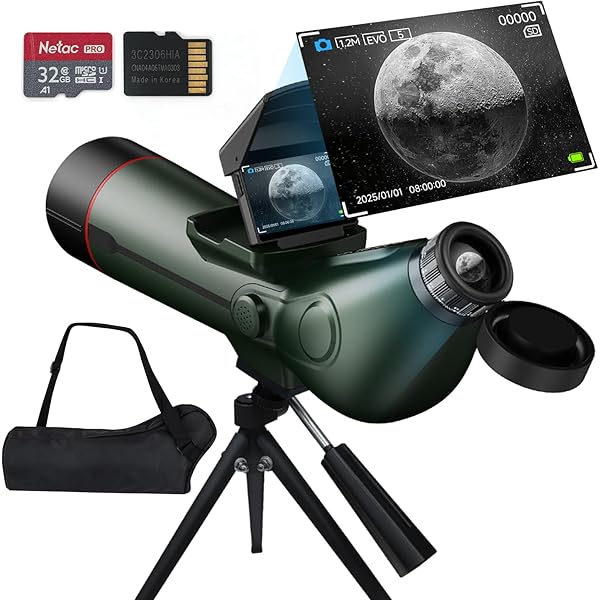 Smart Telescope, Professional Refractor Auto-focus Portable Digital Electronic Telescopes with 4K Astrophotography Camera, Internal And Externat Dual Screens Spotter for Adults and Beginners Astronomy