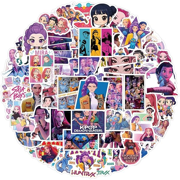 110 Pcs Kpop Korean Idol Demon Movie Hunters Stickers, Waterproof Vinyl Stickers for Laptop Phone Skateboard Guitar Suitcase Bike