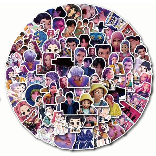 100Pcs Korean Idol Movie Stickers,Anime Style Waterproof Vinyl Stickers for Teenagers and Adults for Laptop Skateboard Phone Guitar Travel Case Bike Party Decor Colorful