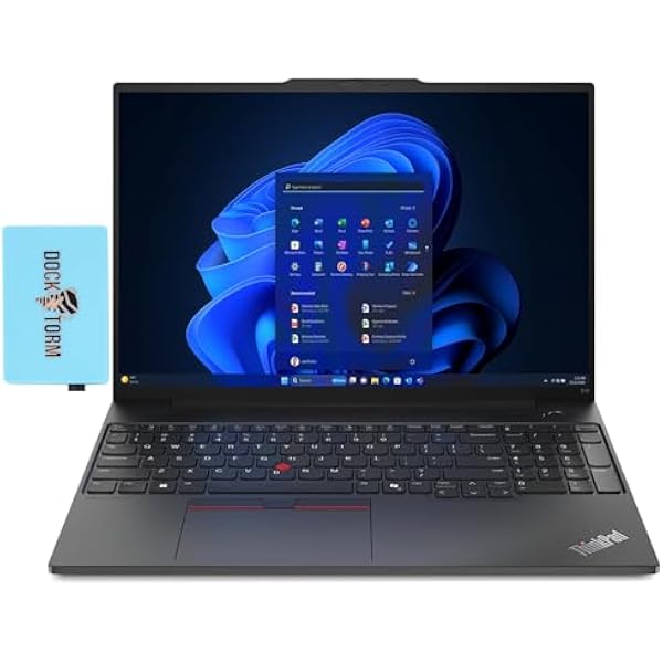 Lenovo ThinkPad E16 Gen 1 Business Laptop 16.0" WUXGA IPS Display 300 nits (AMD Ryzen 5 7530U 6-Core 2.00GHz, 16GB RAM, 512GB PCIe SSD, AMD Radeon, Backlit KYB, FP, WiFi 6, Win11Pro) w/Dockztorm Hub