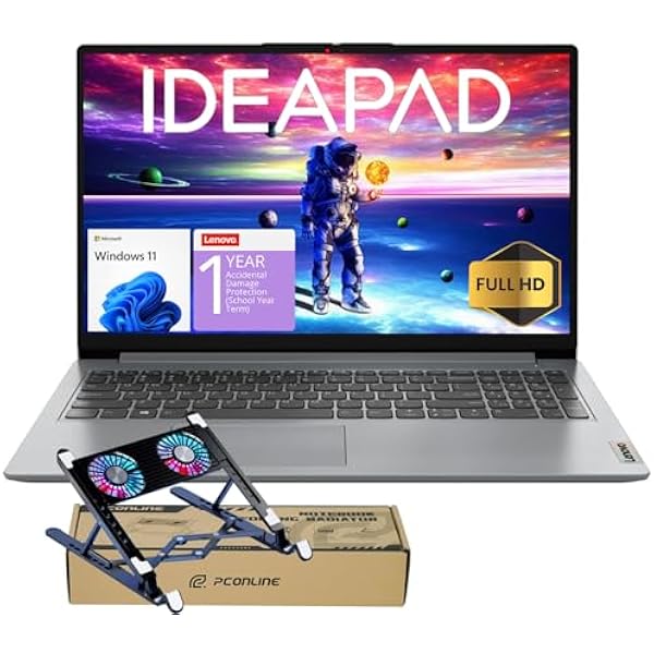 Lenovo IdeaPad 2025 Laptop, 15.6” FHD Anti-Glare, Intel 4-Core CPU, 20GB RAM, 1TB SSD, Wi-Fi 6, 10HR Battery, Win11, 1 Yr ADP + Office 365 w/1TB Cloud Storage, Student & Home Use, w/Cooler Bundle