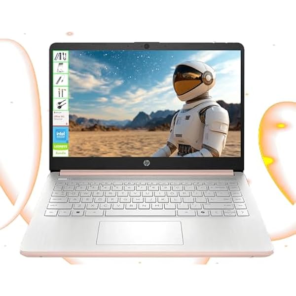 HP Laptop with Microsoft Office and 1TB Cloud Storage (1-Year) | 14 inch HD Computer | 4GB RAM | 128GB UFS & 128GB Portable SSD| Intel 4-Core CPU(Beat i3-10110U)| Windows 11 Home in S Mode| LE Bundle