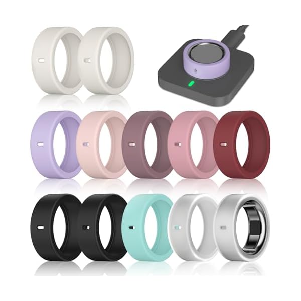 12 Pack Ring Cover Compatible with Oura Ring Gen 4/4 Ceramic, Oura Ring Gen 3 Horizon/Heritage, Surport Charging with Cover on, Anti-Scratch Elastic Silicone Rings Protector for Men Women Working Out