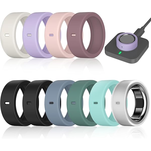 10 Pack Ring Cover Compatible with Oura Ring Gen 4/4 Ceramic, Oura Ring Gen 3 Horizon/Heritage, Surport Charging with Cover on, Anti-Scratch Elastic Silicone Ring Protector for Men Women Working Out
