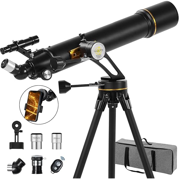 Telescope, 90mm Aperture 700mm with Vertisteel AZ Mounting Slow-Motion Mount, High Power for Astronomy Enthusiasts, Easy for Kids, with Carry Bag, Wireless Remote Control, Phone Adapter
