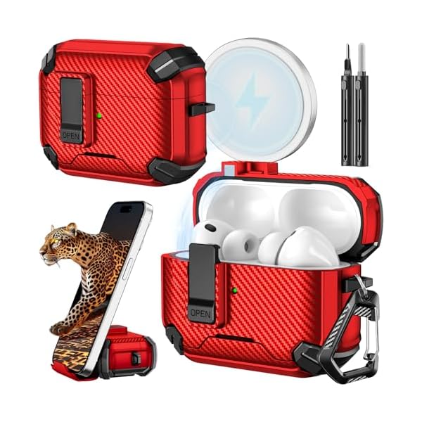 Inesore for AirPods Pro 3 Case (2025) with Phone Stand & Cleaning Kit,Compatible with Magsafe,Magnetic Automatic Lock Cover for AirPods Pro 3rd Generation
