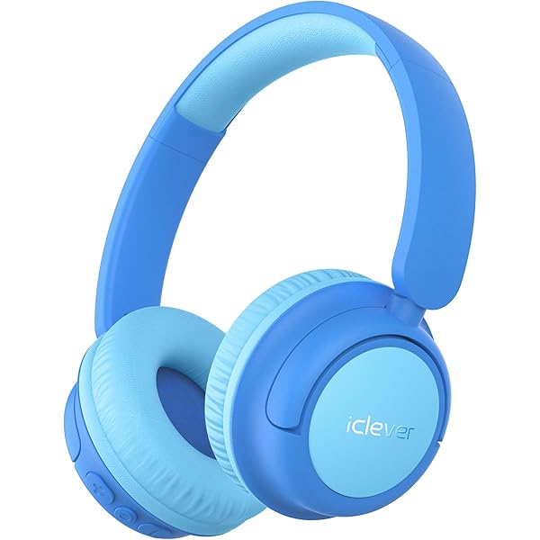 iClever BTH22 Kids Bluetooth Headphones, 60H Play Time, USB C Fast Charging, Bluetooth 5.4, AUX Cord,Safe Volume 74/85 dBA,Toddler Headphones for iPad/Tablet/Travel/School, Blue
