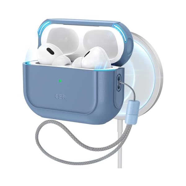ESR for AirPods Pro 2 Case, Compatible with Airpods Pro Case 2nd / 1st Generation (2023/2022/2019), Compatible with MagSafe, Full Drop Protection Cover with Lanyard, Blue