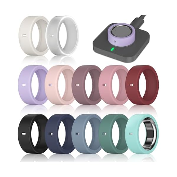 12 Pack Ring Cover Compatible with Oura Ring Gen 4/4 Ceramic, Oura Ring Gen 3 Horizon/Heritage, Surport Charging with Cover on, Anti-Scratch Elastic Silicone Ring Protector for Men Women Working Out