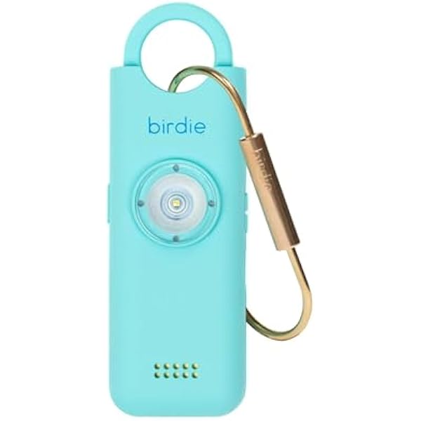 She’s Birdie–The Original Personal Safety Alarm for Women by Women–Loud Siren, Strobe Light and Key Chain in a Variety of Colors (Aqua Blue)
