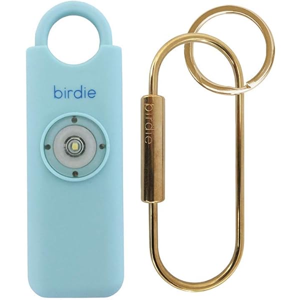 She’s Birdie–The Original Personal Safety Alarm for Women by Women–Loud Siren, Strobe Light and Key Chain in a Variety of Colors (Aqua)