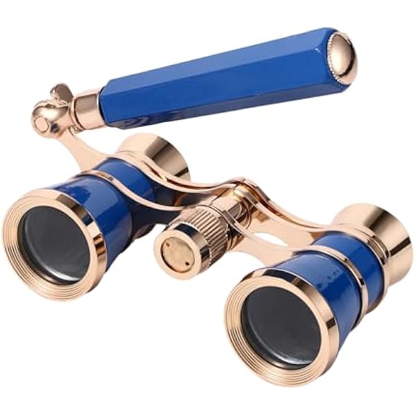 Aroncent Opera Glasses Binoculars 3x25 Vintage Theater Glasses with Handle: Compact Metal Opera Glasses for Theater Concert - Blue