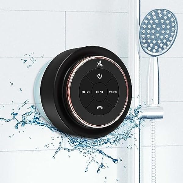 XLEADER SoundAngel Mate, Pro Shower Speaker (Upgraded) Certified IPX7 Waterproof Bluetooth Speaker, Big Pro Sound&Deep Bass, with Mic, Suction Cup, 12H Playtime, Ideal Gifts, Rose Gold