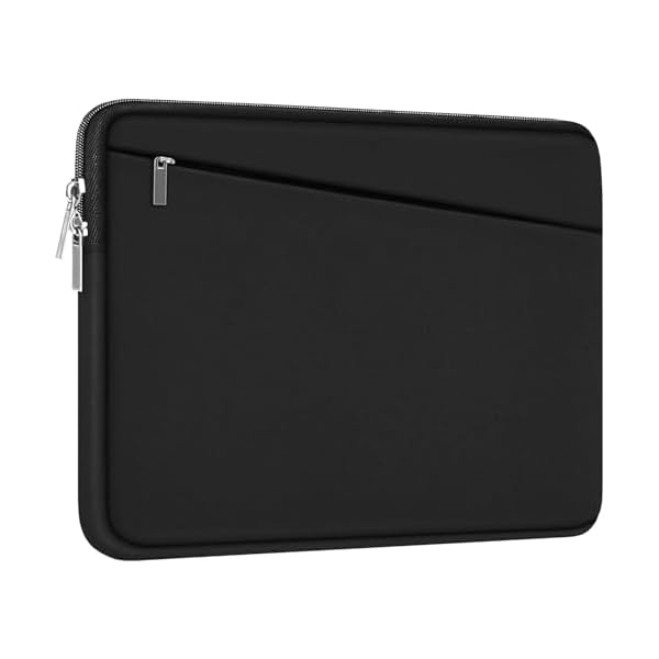 15.6 inch Laptop Sleeve, Durable Computer Carrying Bag Protective Case Briefcase Handbag with Front Pocket, Slim Cover for 15-16 Inch HP, Dell, Lenovo, Asus, Notebook, Black